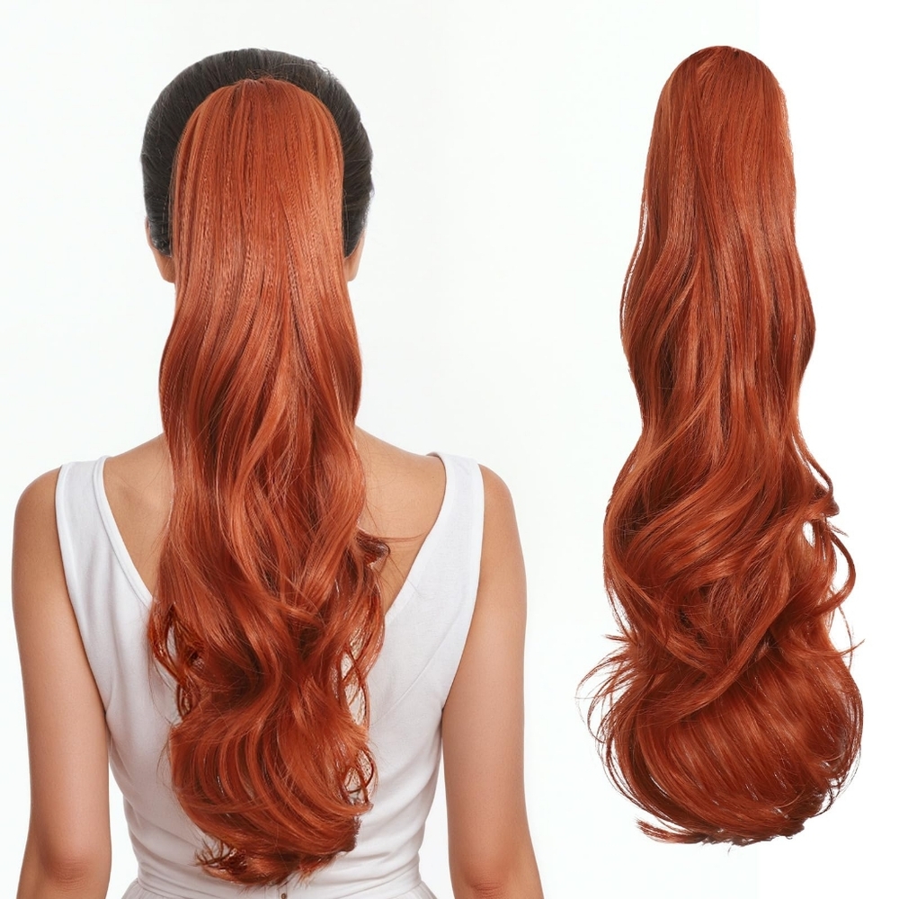 Red Ponytail Extension, 22"‎ Long Claw Clip in Ponytail Hair Extensions Hair